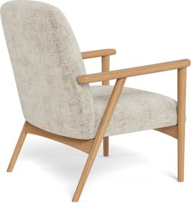 Lounge kreslo Auckland z masívu béžové/dub prírodný