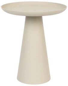 Béžový hliníkový odkladací stolík White Label Ringar, ø 39,5 cm