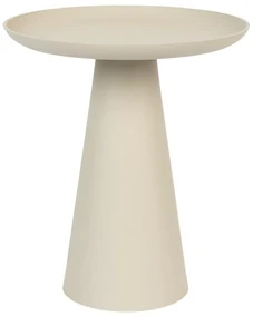 Béžový hliníkový odkladací stolík White Label Ringar, ø 39,5 cm