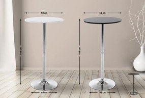 Barový stôl okrúhly DS25199, rám biely / chróm - v108 x Ø60 cm