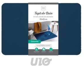 Tmavomodrá kúpeľňová predložka z kremeliny 35x45 cm Diatonella – douceur d'intérieur