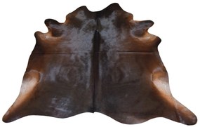 Tmavo hnedý koberec z hovädzej kože Cowhide brown - 200*0,5*240cm/3-4m²