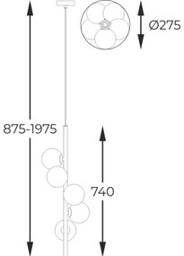 Zuma Line P0574-05E-F7AA - Luster na lanku ARCTURUS 5xG9/4W/230V zlatá