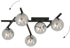 Stropné svietidlo SMART 5xE14/10W/230V čierna/šedá