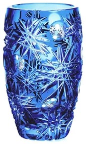 Bohemia Crystal Brúsená váza AquaBlue 200mm