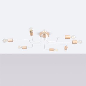 Stropné svietidlo Timbo 8, drevené telo svietidla, w