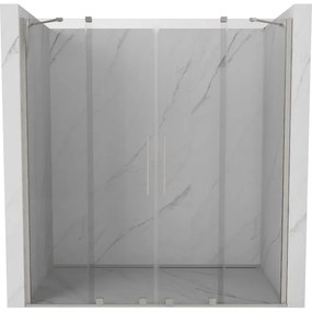 Mexen Velar Duo, posuvné sprchové dvere do otvoru 180 cm, 8mm číre sklo, brúsená oceľ, 871-180-000-02-97