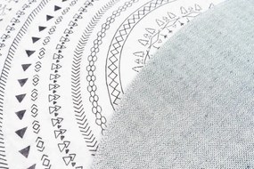 Protišmykový koberec NOVO krémový / čierny kruh