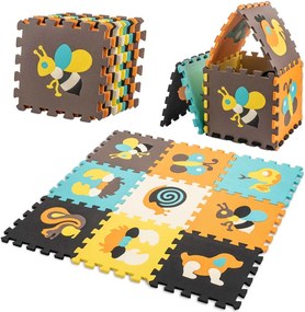 KIK Penová podložka s puzzle so zvieratkami, 85 x 85 cm, 9 dielov