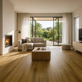 Beauflor, PVC podlaha - lino Quintex Gambela Oak 669D, na mieru, šíře 4m,5m, hnedá, filc, chodba / predsieň