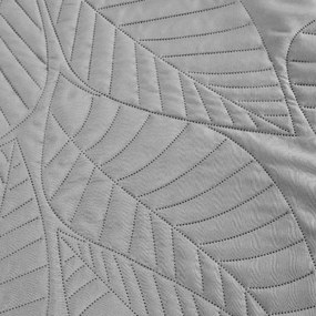 Svetlosivý prehoz na posteľ so vzorom LEAVES Rozmer: 170 x 210 cm