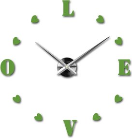 SENTOP | Moderné nalepovacie nástenné hodiny láska | SENTOP 12S011-Wanduhr HEU- analógové