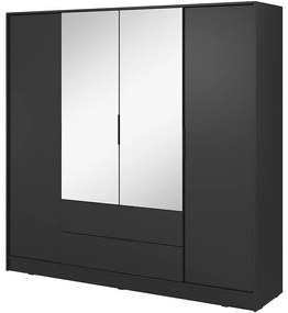 Skriňa Kelly 4D so zrkadlom čierna