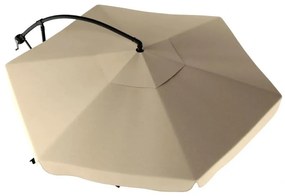 Záhradný slnečník 3,5 m so solárnym LED osvetlením – krémový, UV50+