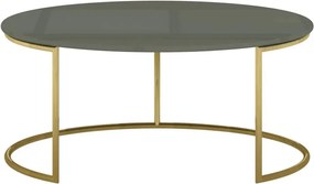 Konferenčný stolík Rose Hill 80 cm zelený/zlatý
