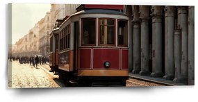 Sablio Obraz Historická červená električka - 110x50 cm