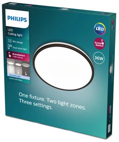 Philips 8719514432123 Ozziet stropné svietidlo LED 36W/4100lm 4000K čierna SceneSwitch