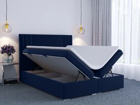 Manželská posteľ Boxspring 180 cm Morcano (tmavomodrá) (s úložným priestorom). Vlastná spoľahlivá doprava až k Vám domov. 1020337