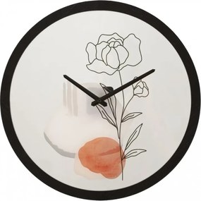 Nástenné hodiny Kvet A 40 cm čierne