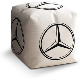 Sablio Taburet Cube Logo 1 Biela: 40x40x40 cm