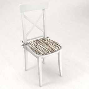 Biante Oblý podsedák Leona LN-176 Hnedo-béžové pásiky - 39x37x3 cm