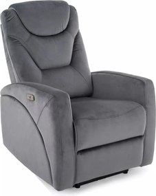 Elektrické polohovacie kreslo KRONOS Velvet sivé