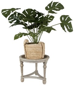 Drevený dekoratívny shabby chic stôl na rastliny - Ø 40*31 cm