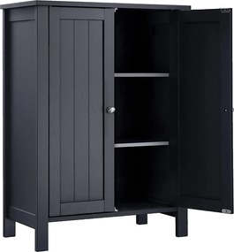 voľne stojaca skrinka do kúpeľne, s 2 dverami a 2 policami, šedá