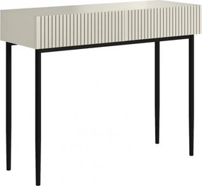 Konzolový stolík Nicole 100 cm so zásuvkami - kašmírová / čierna