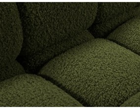 Zelený modul pohovky z textílie bouclé (ľavý roh) Bellis – Micadoni Home