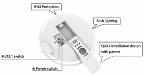LED Kúpeľňové stropné svietidlo SLIDE LED/6/12/18/24W/230V IP44 biela