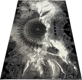 Moderný koberec Glamour 27237-Siyach čierno-hnedý obdĺžnikový Rozmer: 80x150 cm