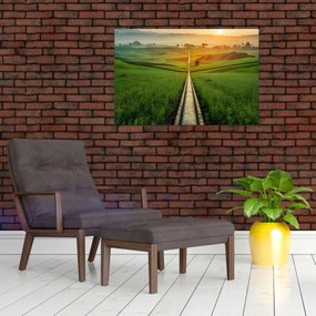 Obraz - Východ slnka nad údolím (90x60 cm)