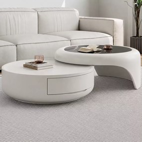 LuxuryForm DESIGN Konferenčný stolík DELUX 80 / 75 cm – biely (set 2 ks)