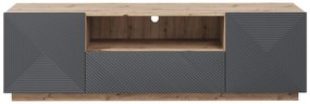 TV stolík Asha 167 cm s otvorenou policou - artisan / rivier stone mat