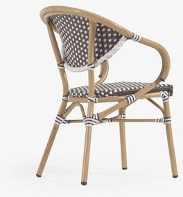 Hnedá kovová/plastová záhradná stolička Marilyn – Kave Home