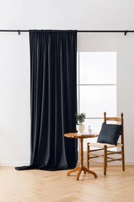 Čierny zatemňovací záves VELVET 135x250 cm Zavesenie: Kovové krúžky