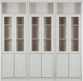 Biela vitrína z borovicového dreva 518x223 cm Anita – Støraa