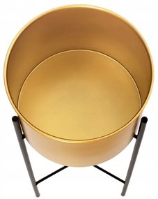 Tutumi Tutumi, kovový kvetináč na rastliny 50cm TSHP20206, čierna matná-mosadzná zlatá, HOM-09904