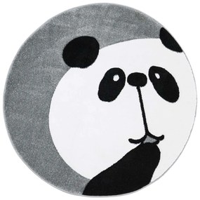 Dekorstudio Okrúhly detský koberec BEAUTY Sivá panda Priemer koberca: 160cm