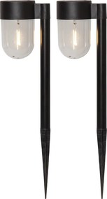 Súprava 2 vonkajších solárnych LED svietidiel Star Trading Cupolai, výška 30 cm