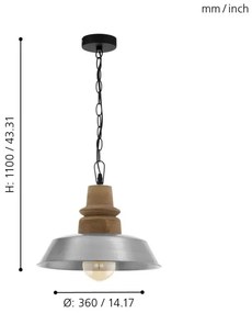 Eglo 33024 - Luster na reťazi RIDDLECOMBE 1xE27/60W/230V