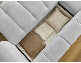 Svetlosivá rozkladacia/s úložným priestorom rohová pohovka (ľavý roh/s leňoškou) Fuji – Bobochic Paris