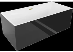Mexen Nita voľne stojaca vaňa 170 x 80 cm, biela/čierna, zlatý prepad - 52091708075-50