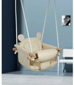 2Kids Toys - Detská textilná hojdačka krémová/buk
