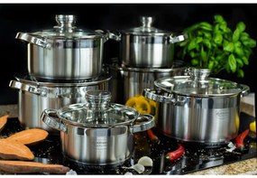 12 kusová sada hrncov z nehrdzavejúcej ocele