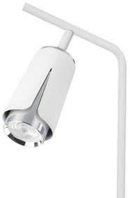 Stolná lampa Flower, 1x biele/chrómové kovové tienidlo, w