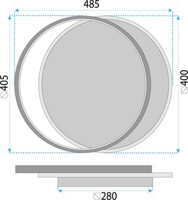 Toolight Toolight, LED stropné svietidlo 40cm, LHJ076-C, čierna-biela, OSW-50035