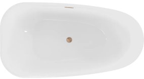 Mexen Giada, voľne stojaca vaňa 170 x 90 cm, biela lesklá, medená matná, 52741709000-65