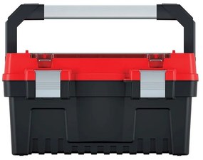 Kufor na náradie s alu držadlom a zámkami 47,6 × 26 × 25,6 cm, prepážky, červená